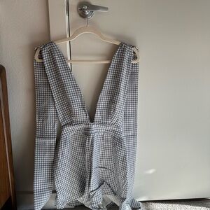 MAJORELLE Callie Romper Blue and White Gingham